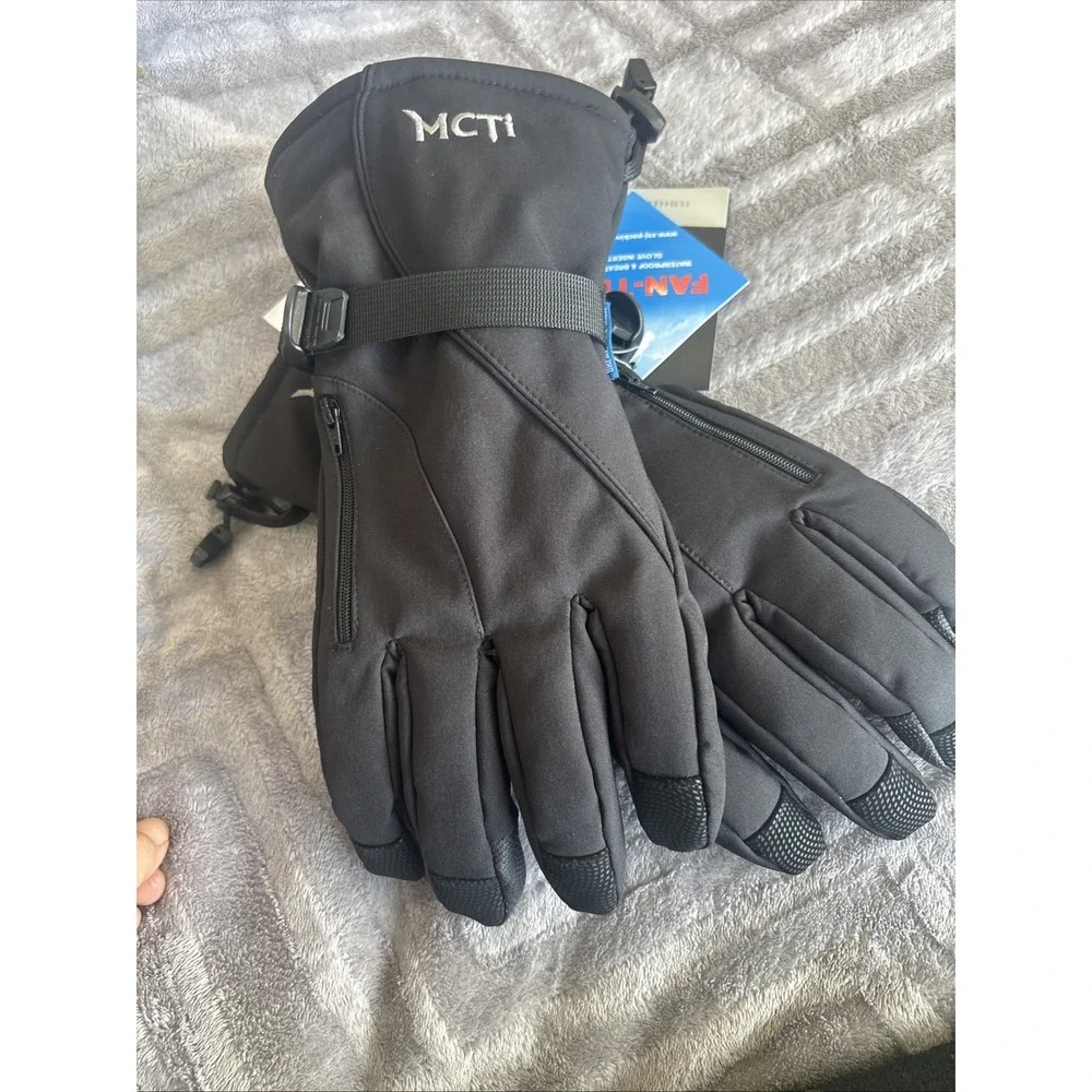 MCTI BLACK‎ OUTDOOR SKI WATERPROOF GLOVES SIZE LARGE NEW